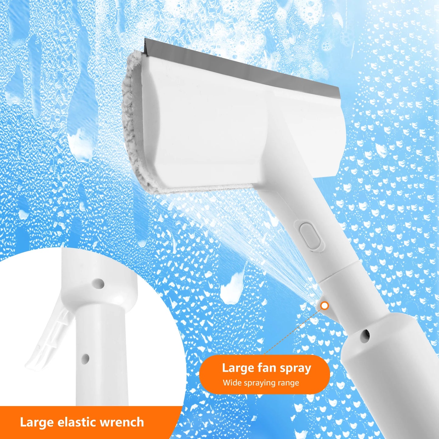 2 in 1 Extended Window Cleaning Kit Spray Double Sided Glass Squeegee Cleaner Duster Mop Window Professional Cleaning Tools