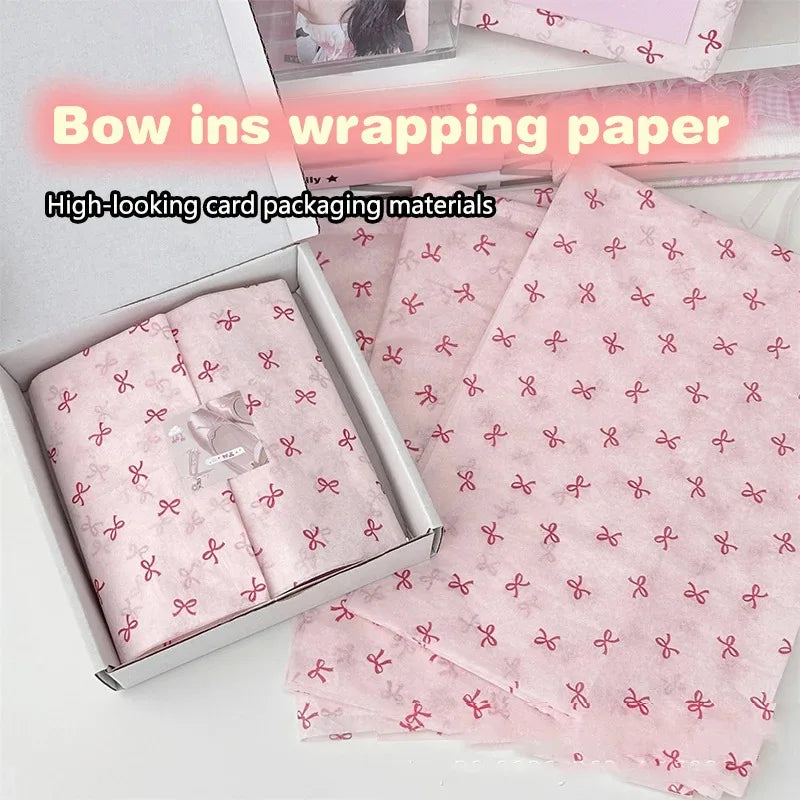 Pearl Paper (Xueli Paper) – Aesthetic Instagram-Style Gift Wrapping Paper with Elegant Bow Accents; Premium Packaging Material