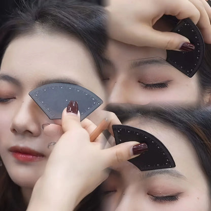 Blushimmer eyebrow stencil kit with multiple templates and 3-point ruler for precise shaping and microblading eyebrow makeup.