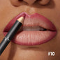 Blushimmer waterproof matte lipliner pencil in vibrant red, with long-lasting, moisturizing formula for smooth lips.