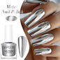 Blushimmer LILYCUTE 7ml metallic red-purple mirror nail polish bottle with reflective finish and nail supplies in a close-up image.