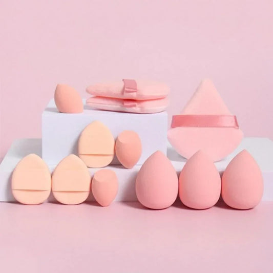 Set of 12 multicolor Blushimmer makeup sponges, beauty blenders for flawless application, versatile makeup tools for women.