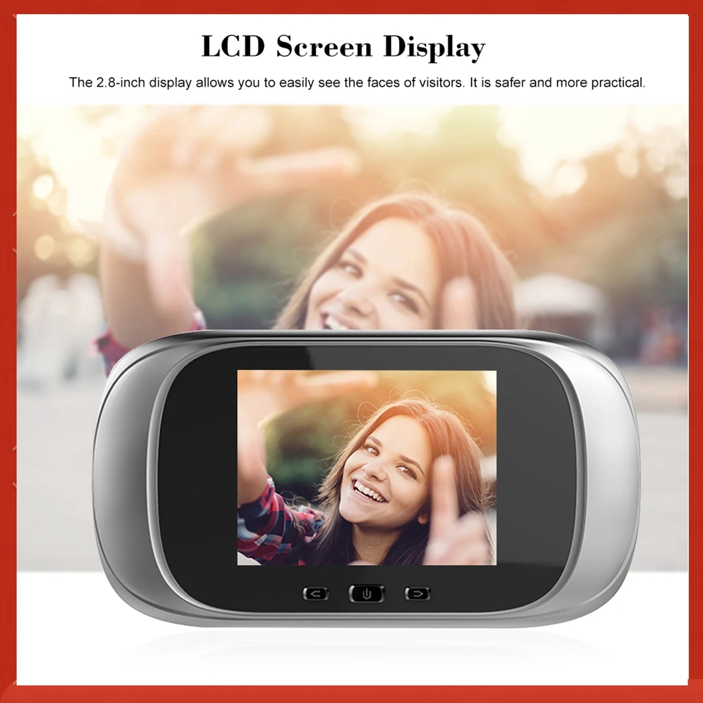 Digital Door Viewer Peephole Door Camera Doorbell 2.8-inch Night Vision Photo Shooting Digital Door Monitoring for Home Security