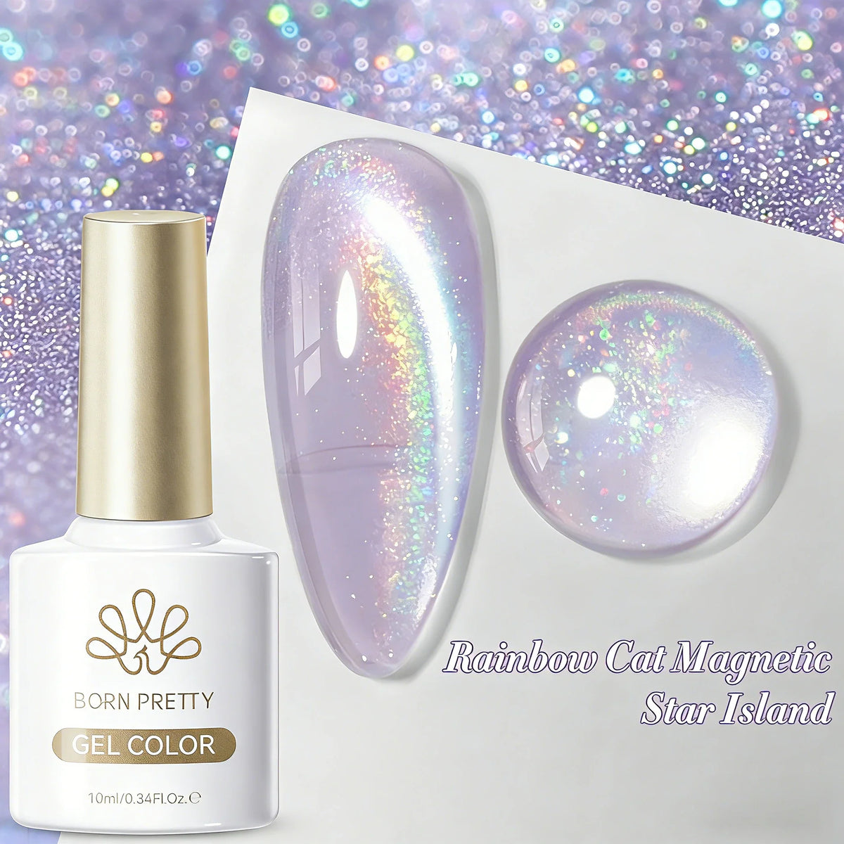 Born Pretty 117 Colors Cat Magnetic Gel Nail Polish in 10ml, semi-permanent varnish with full coverage for stunning nail designs.