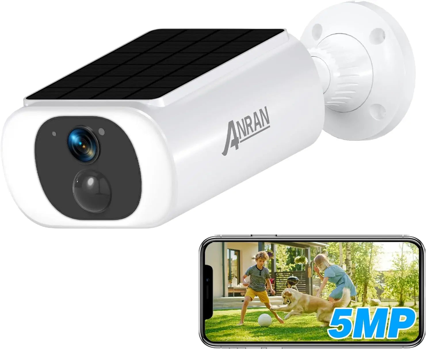 5MP Solar Security Camera Outdoor, Wireless Battery Powered WiFi Camera for Home Surveillance with Buit-in Solar Panel, Color Ni