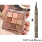 Blushimmer 9-18 color eyeshadow palette with velvet matte and shimmer shades in berry, brown, and nude tones, waterproof and luxurious.