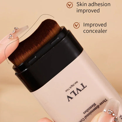Blushimmer TVLV Velvet Moist Light Eraser Foundation Stick with brush for flawless, long-lasting face concealer and makeup.