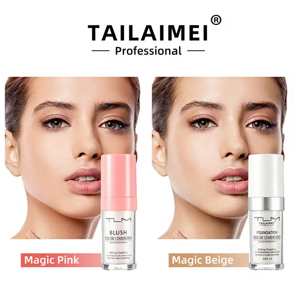 Warming Blush Liquid Foundation Temperature Color Changing Foundation, Naturally Blends Moisturizing Foundation Base Makeup 30ml