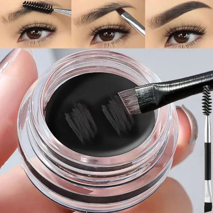 3D Wild Eyebrow Tint Cream by Blushimmer in waterproof matte brown-black gel, with the product tube and applicator visible.
