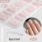 Blushimmer Harunouta 4-piece set of gradient nude pink jelly gel nail strips with waterproof finish and matching nail lamp.