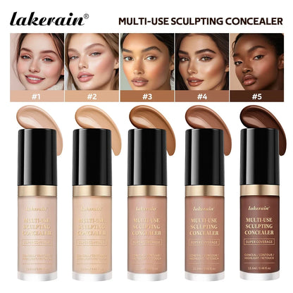 Blushimmer Lakerain waterproof concealer with five shades, matte high coverage foundation for acne scars and dark circles.