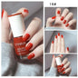 Blushimmer 8ml matte waterproof nail polish with glitter sequins, quick-dry, no-bake formula, shown in a clear bottle with colorful nail art.