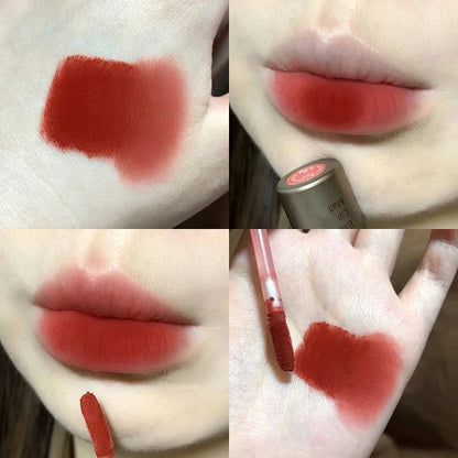 Blushimmer velvet matte mist lip gloss in a sleek tube, waterproof, smudge-proof, non-stick liquid lipstick with a vibrant finish.