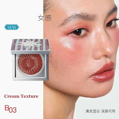 Girlcult Blushimmer emotional blush highlighter with matte finish, fine shimmer, pressed powder for cute Korean makeup looks.