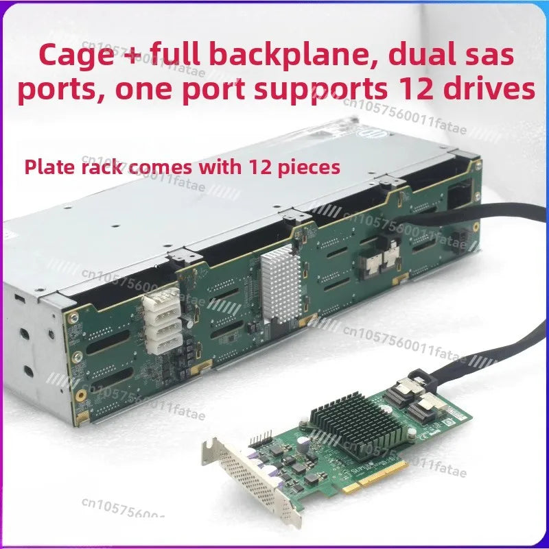 12 24-bay 3.5-inch Hard Drive Cage Hot-swappable 12Gb Expansion Storage SAS/SATA