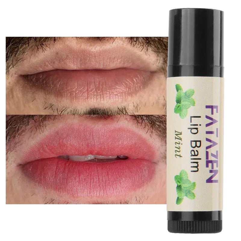 Blushimmer organic mint flavor honey lip balm with shea butter in eco-friendly packaging, designed for men.