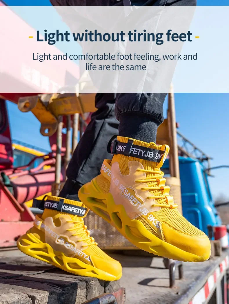 steel toe safety boots for men protective shoes industrial safety shoe woman light work shoes anti-puncture work safety sneakers