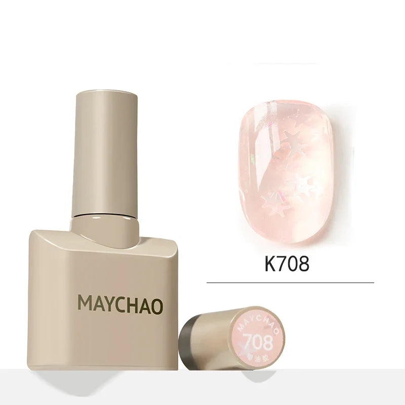 Blushimmer MAYCHAO 12ml jelly gel nail polish semi-permanent top coat with UV LED gel art manicure for long-lasting nails