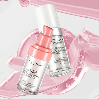 Warming Blush Liquid Foundation Temperature Color Changing Foundation, Naturally Blends Moisturizing Foundation Base Makeup 30ml