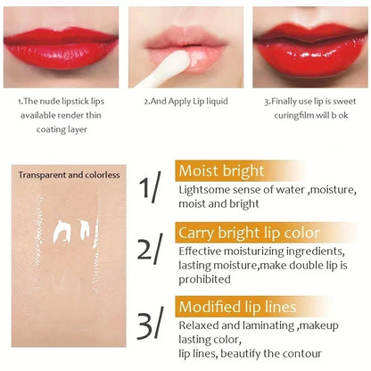 Blushimmer transparent lip gloss and lip oil set with applicator, featuring moisturizing and plumping properties for smooth, brightened lips.