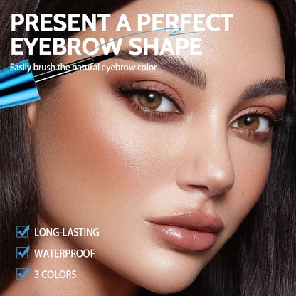 Blushimmer Rave Lady waterproof peel-off eyebrow gel in 10g, showing the gel's glossy texture and applicator brush.