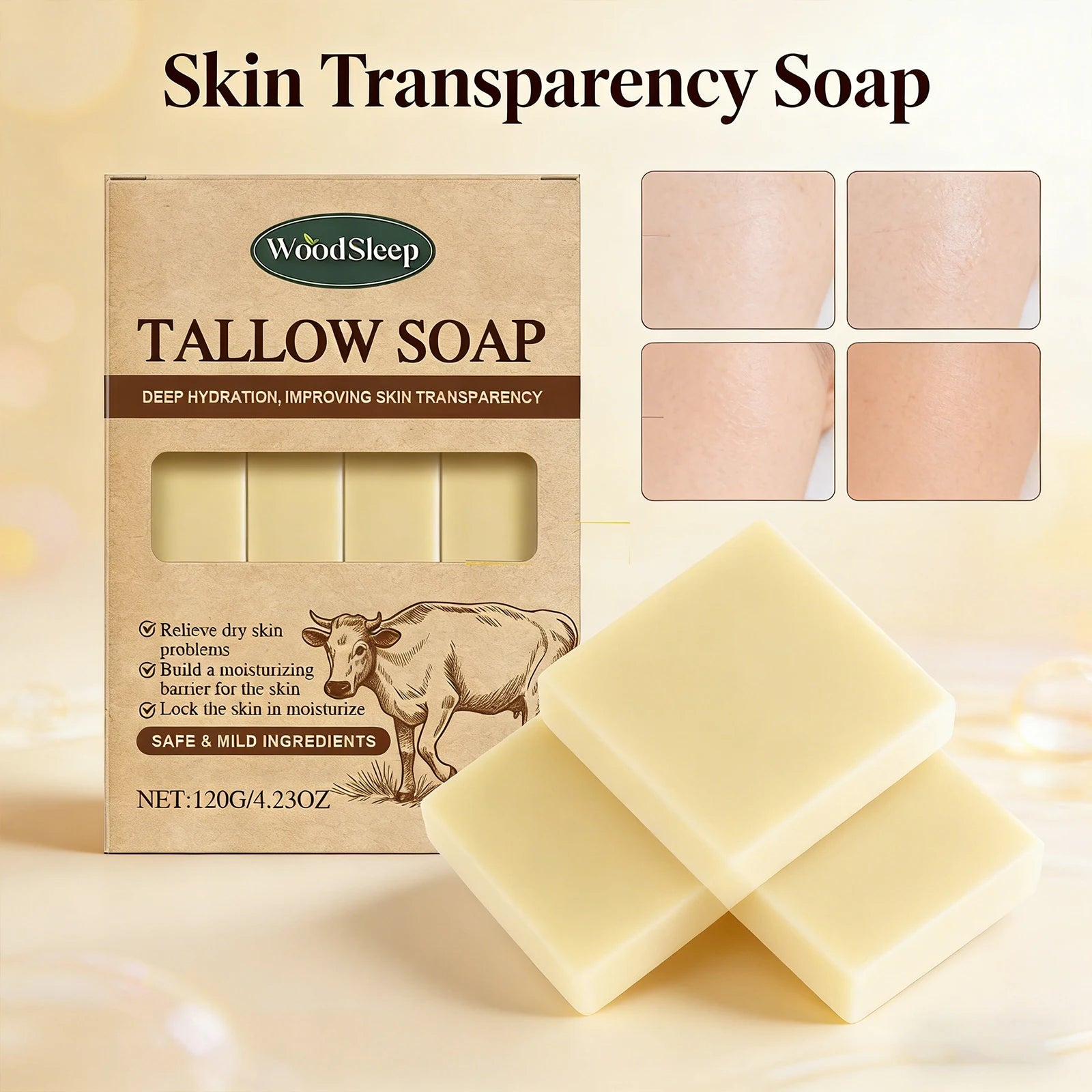 Natural Soap Nourishing Bath Deep Clean Moisturize Gentle Cleansing Face Body Rich Foam Hydrating Soothes Dry Itchy Sensitive