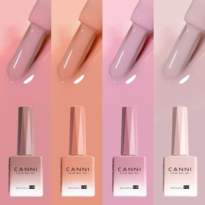 Blushimmer CANNI nail gel polish kit with 6 colors including jade, nude, and pink, HEMA free, perfect for French and natural nail designs