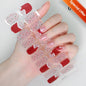 Blushimmer 20Tips gradient French semi-cured gel nail sticker set with full cover nail gel wraps for professional manicure application.