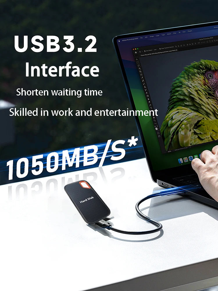 128TB External Hard Drive High Capacity Solid State Hard Drive 4TB Fast Transmission Storage Disk for Desktop MAC Phone