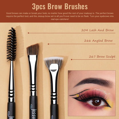 Blushimmer Jessup professional eye makeup brush set with synthetic blending, eyeshadow, and eyebrow crease shader brushes.