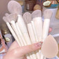 Set of Blushimmer makeup brushes including fluffy foundation, powder, eyeshadow, and blending brushes for professional cosmetic application.