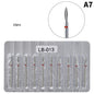 10Pcs Diamond Milling Cutter For Manicure Electric Nail Drill Bits Accessory Pedicure Machine Nail File Gel Remover Tool