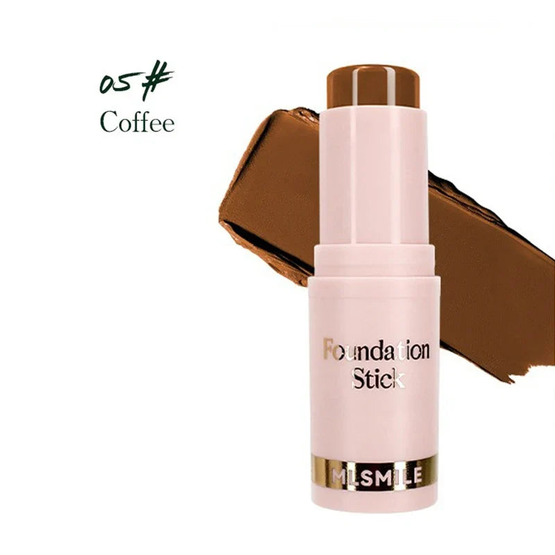 Blushimmer facial stick foundation for dark skin, full coverage, matte finish, oil-control concealer, natural primer makeup application
