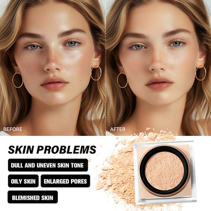 Blushimmer loose baking and setting powder for long-lasting oil control, matte finish, waterproof, brightening face makeup.