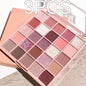 Blushimmer 25-color eye shadow tray with sparkling powder, pearl sequins, in gentle orange brown shades.