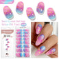 Blushimmer Harunouta 16-strip gradient red marble gel nail strips with gold lines for DIY gel polish application