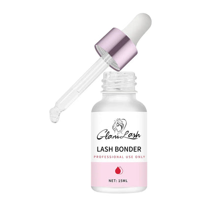 Blushimmer GLAMLASH eyelash extension super bonder primer bottle, 10ml/15ml, for fixing and enhancing eyelash adhesive.