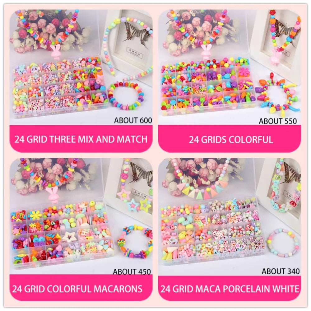 Arts Crafts DIY Handmade Beaded Kit Toy DIY Toy Jewelry Set DIY Making Beads Kit Toy Kawaii Creative