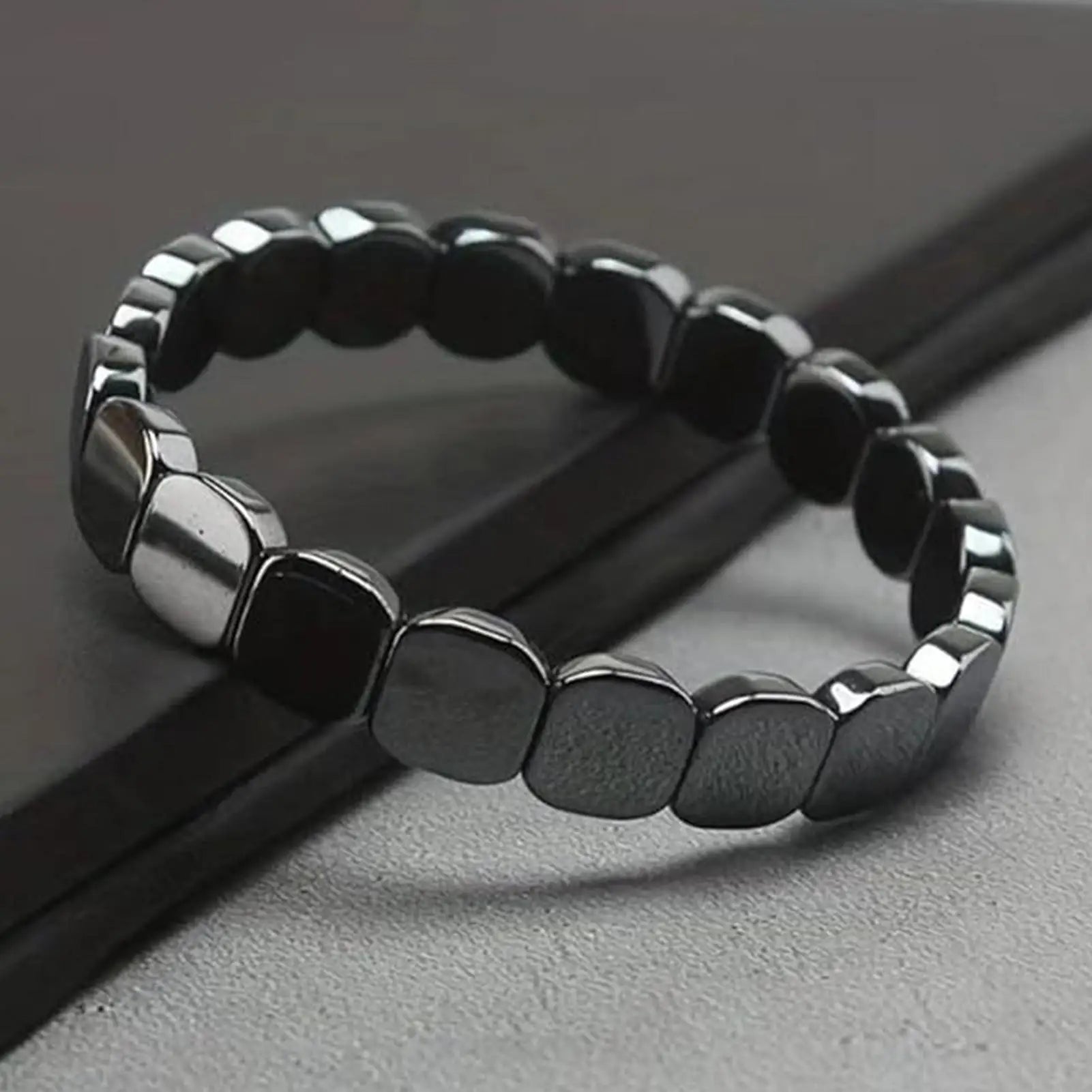 19cm Hematite Bracelet  Fashionable Natural Hematite Stone Bracelet for Men for Father Husband Boyfriend Jewelry Gifts Wristband