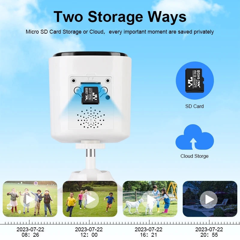 Vstarcam 2K Solar Security Cameras Wireless Outdoor Battery Powered Security Camera PIR Motion Alarm Cloud Storage Two Way Audio