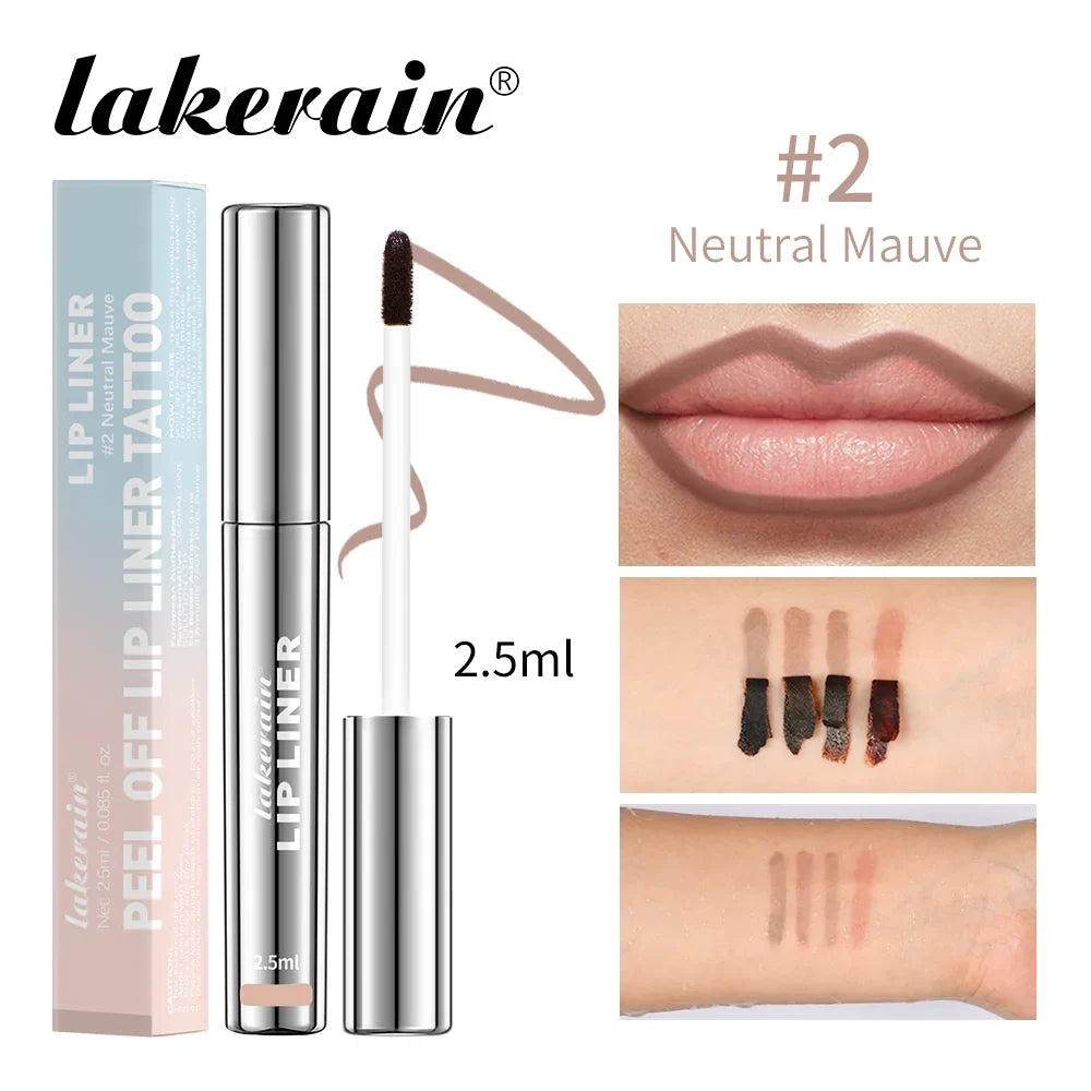 Blushimmer 4PCS highly pigmented lip liner set with matte peel-off lip stain, waterproof and transfer-proof for enhanced lips.