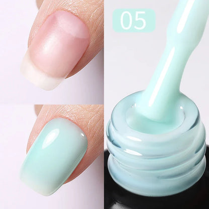 Blushimmer Born Pretty 15ml Jelly Nude Rubber Base Gel in natural milky white, self-leveling UV and LED soak-off gel varnish