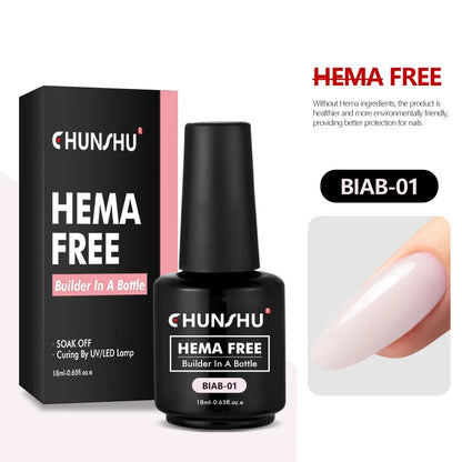 CHUNSHU Hema FREE Construction UV Gel 18ml Builder Nail Gel In A Bottle Semi Permanent Thick Rubber Base Gel Extension Nails Art