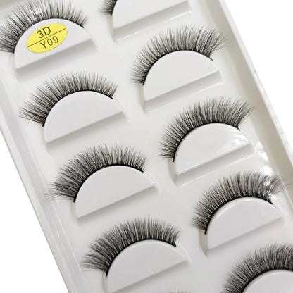 Set of 5 Blushimmer 3D Mink False Eyelashes in soft wispy and fluffy styles for natural, glamorous eye makeup looks.
