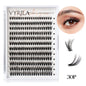 Blushimmer 3D wispy eyelash extension clusters with C curl, reusable natural lashes, 0.1mm thin band, suitable for DIY eyelash extensions