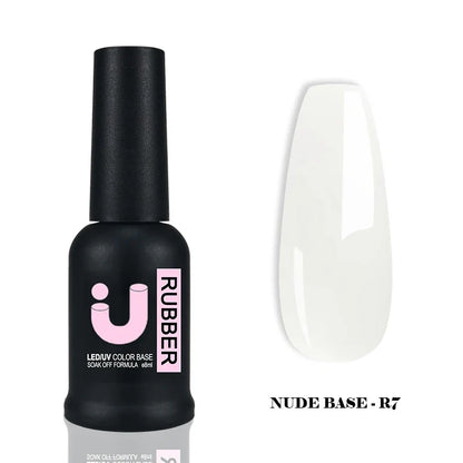 Blushimmer UNO JYJ Nude Rubber Base Gel Polish for semi-permanent UV manicure, natural nail base coat in 7 colors, gel varnish.