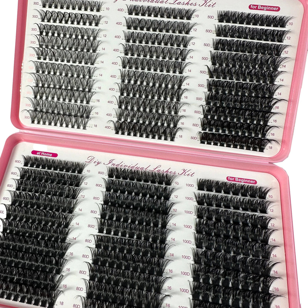 Blushimmer 570/640pcs individual cluster eyelash extensions, thick and fluffy 30D/100D mix lengths for DIY lash application.