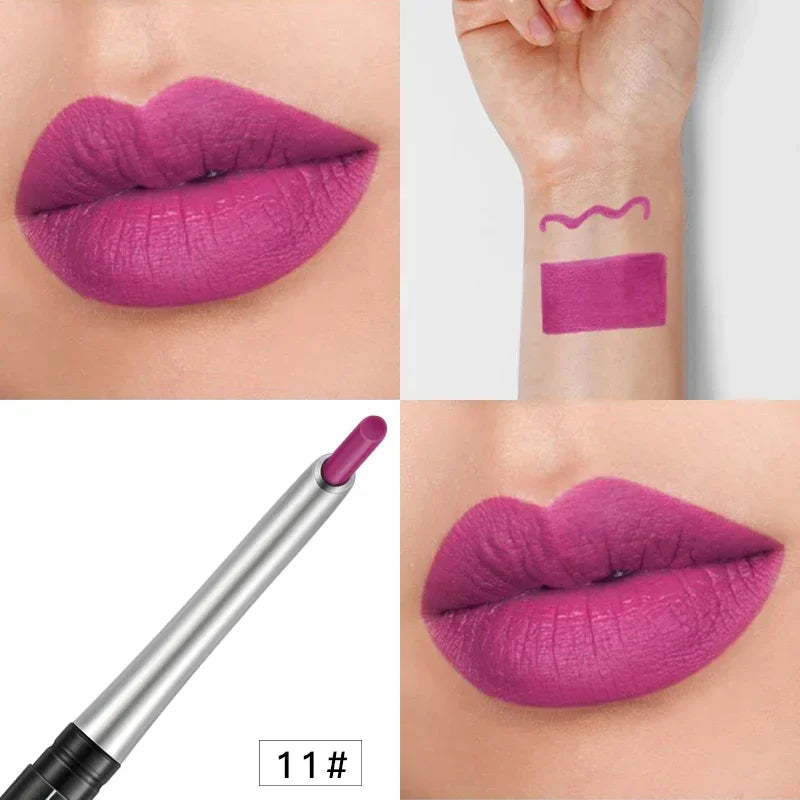 Blushimmer 17Colors matte pencil lipstick, waterproof and moisturizing lip liner for women, natural long-lasting lip makeup.
