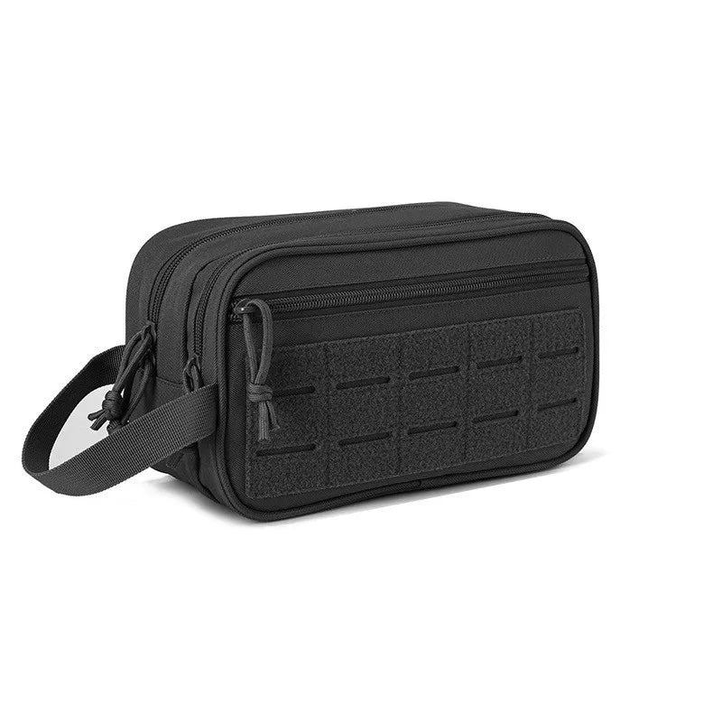 Blushimmer tactical toiletry bag for men with multiple Molle pouches, small dopp kit for shaving, travel shower, and makeup essentials