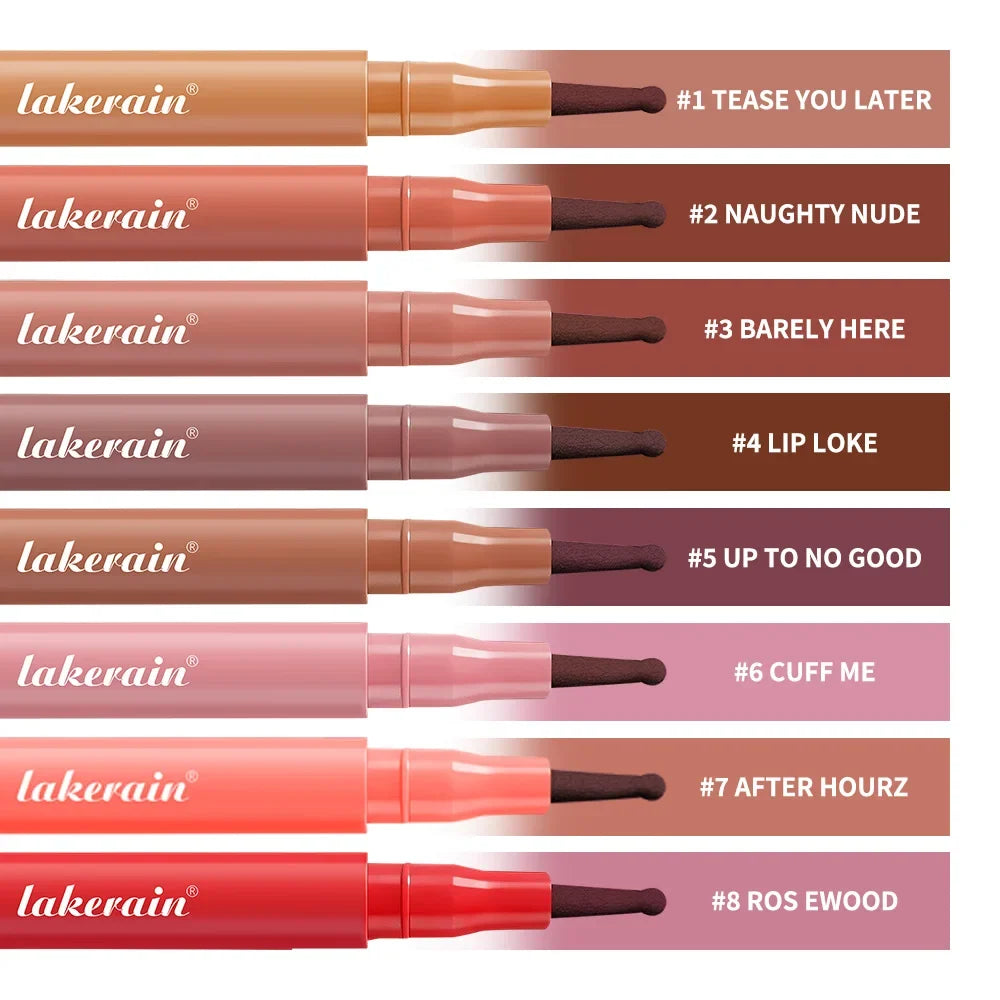 Waterproof Lip Liner from Blushimmer featuring long-lasting, transfer-proof stain in a sleek black container.